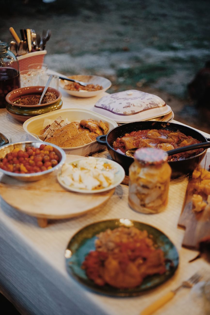 cooked food on the table